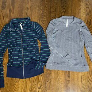 (2) Lulu Lemon Asana jacket and tweed top size 6 women's excellent condition